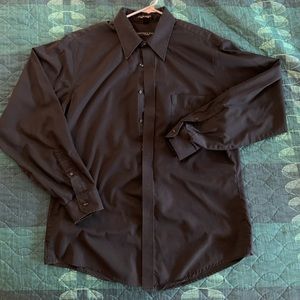 Geoffrey Beene Fitted Black Button Down Shirt